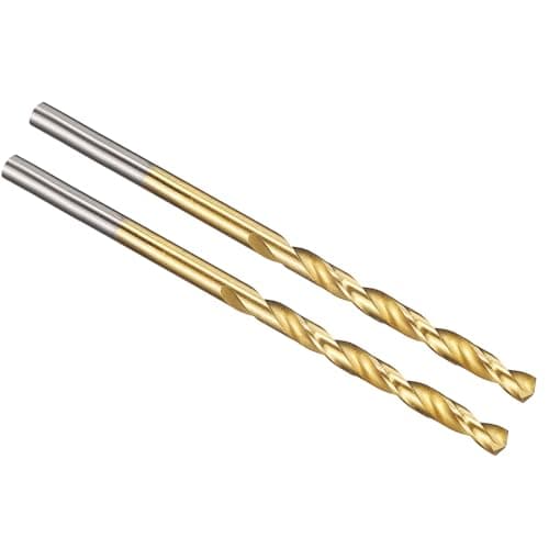 PATIKIL 3mm Drill Bit, Jobber Straight Shank M2 High-Speed Steel 135° Titanium Nitride (TiN) Coated for Stainless Steel Hard Metal - 2 Pack