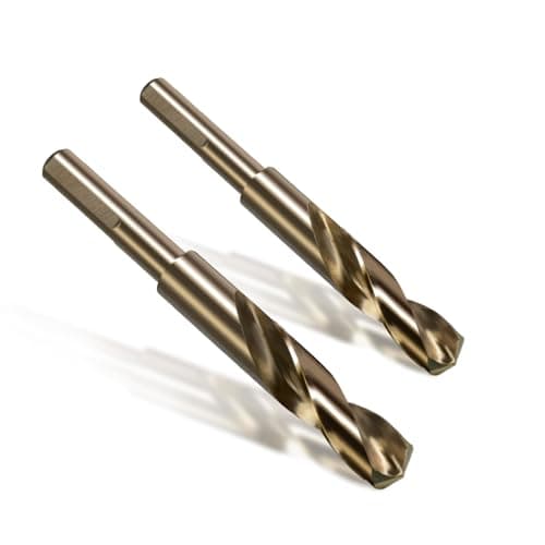 BECOLLO 3/4" Cobalt Drill Bit, 1/2" Reduced Shank with 3-Flats,Suitable for Drilling in Hard Metal, Stainless Steel, Cast Iron,2 Pieces