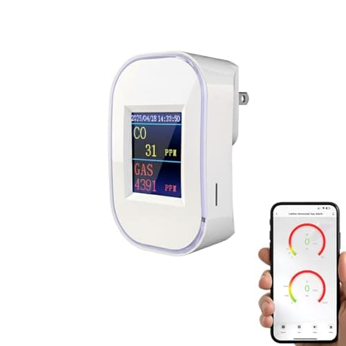 WiFi Carbon Monoxide & Natural Gas Detector Plug-in, 2-in-1 Gas and Carbon Monoxide Detector, Smart CO Detector Plug in & Combustible Gas Leak Detector for Home, RV, Kitchen – Supports 2.4 GHz WiFi