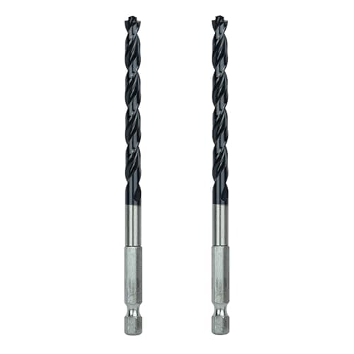 ForgeWorx 1/4 Inch Cobalt Drill Bits 2pcs Heavy-Duty Metal Drill Bit Set for Steel, Cast Iron, TiAlN Coating, 1/4" Hex Shank (1/4" x 4")