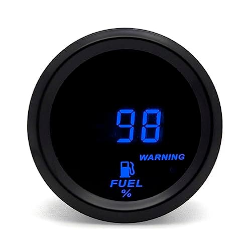SINCO TECH 2 Inches 52mm Car Fuel Level Digital Gauge Automobile Blue Backlight Universal Meter (Fuel Gauge)