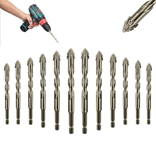 12pcs-New Four-Flute Sawtooth Eccentric Drill Bit, Multifunction Drill Bit Set,High Hardness Skewed Head Eccentric Drill(4+5+6+8+10+12mm)×2