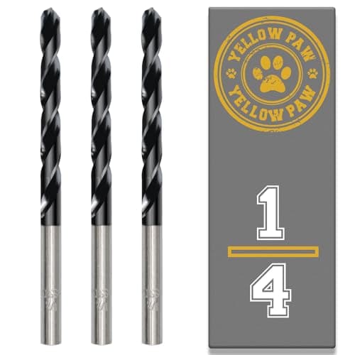 1/4 Inch Drill Bit (3 Pack) Industrial Grade M35 Cobalt Titanium Aluminum Nitrite - 1/4" Diameter & Total Length of 4" with Working Length of 2-3/4" Easily Drill Into Metal, Steel, & Aluminum