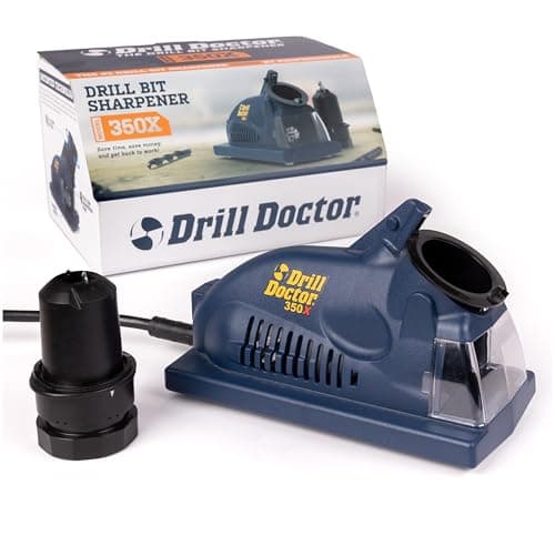 Drill Doctor DD350X Drill Bit Sharpener - 3/32" to 1/2" - Electric Sharpener - High Speed & Portable - for Steel, Masonry, Carbide & Tin-Coated Bits