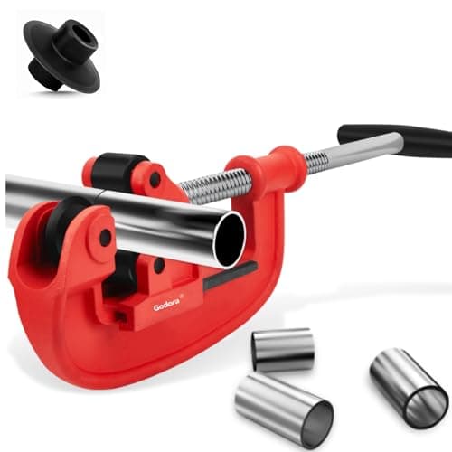 Godora Professional 1-3" Pipe Cutter Tool with an Extra Blade, Sharp Rigid Tubing Cutter Cuts Up to Galvanized Pipe and Iron Pipe, Heavy Duty Metal Tube Cutter Great for Plumbers or Metalworkers