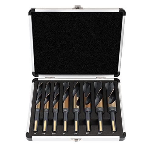 COMOWARE Reduced Shank Drill Bit Set, 8 Sizes from 9/16" to 1"