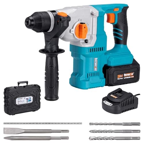 Berserker 20V Cordless 1-1/8" Rotary Hammer Drill SDS-Plus Brushless Motor with Safety Clutch, 4.0Ah Lithium-Ion Battery Powered, 3.0A Fast Charger, 4 Modes Variable Speed Rotomartillo for Concrete