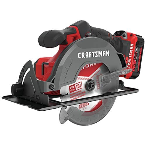CRAFTSMAN V20 Cordless Circular Saw Kit, 6-1/2 inch, Battery and Charger Included (CMCS500M1)