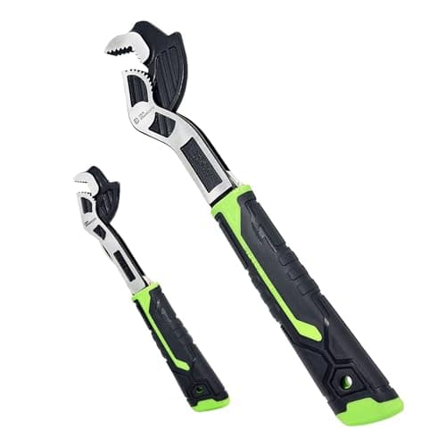 Der Erwachte Multi-function Adjustable Pipe Wrench Set, 2-Piece, Quick Self-Adjusting, Power Grip for 7-35mm Nuts, Pipes Use,Chromium Vanadium Steel