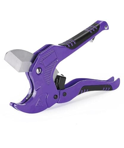 Bates- PVC Pipe Cutter, Cuts up to 1-5/8", Purple Ratcheting PVC Pipe Cutter Tool, Pipe Cutters PVC Pipe Shears, Plastic Pipe Cutter, PEX Pipe Cutter, PVC Cutter Tool, PVC Ratchet Cutter