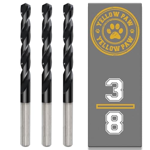 3/8 Inch Drill Bit (3 Pack) Industrial Grade M35 Cobalt Titanium Aluminum Nitrite - 3/8" Diameter & Total Length of 5" with Working Length of 3-1/4" Easily Drill Into Metal, Steel, & Aluminum
