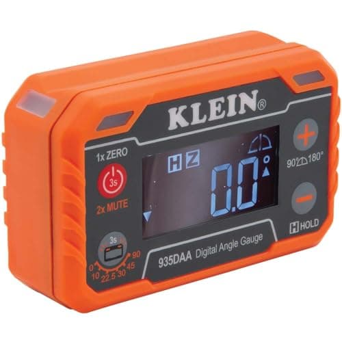 Klein Tools 935DAA Digital Electronic Level and Angle Gauge, LED Alert, Measure and Set Angles, 0-90 and 0-180 Degree Ranges