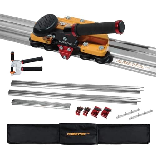 POWERTEC PRO Large Format Tile Cutter for Slabs Up To 140" - Manual Tile Cutting Machine for Ceramic, Porcelain & Gauged Porcelain Panels (71982)