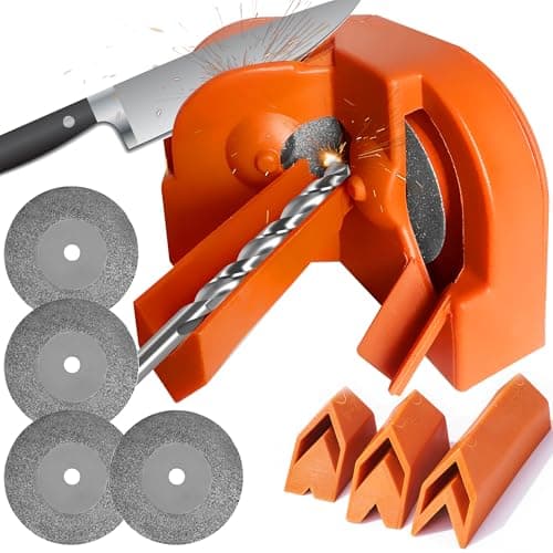Drill Bit Sharpener,Portable Drill Bit Sharpener,Multipurpose Drill Bit Grinding Sharpener (Orange, Large)