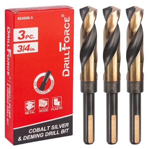 VALYRIANTOOL 3PCS 3/4 Inch Cobalt Drill Bits HSSCO High Speed Steel M35 S&D Twist Drill Bits