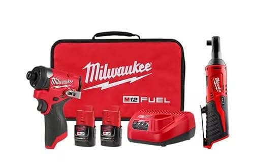 Milwaukee Electric - M12 Fuel. 1/4 HEX Impact Driver KIT W/ 3/8 HIGH