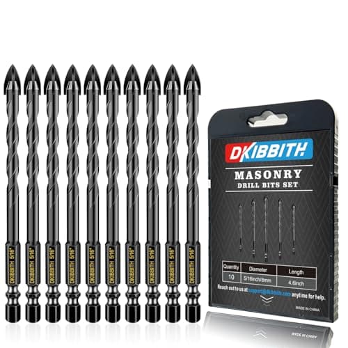 10 Pcs 5/16" Masonry Concrete Drill Bit Set