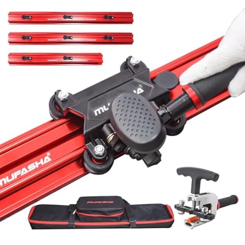 Manual Tile Cutter, Professional Porcelain Slab Cutting Machine for Large format Ceramic Porcelain Tiles, Dual-Rails, Pliers, Locators, Rail Retainers, Tile Cutter Hand Tools (110 Inch)