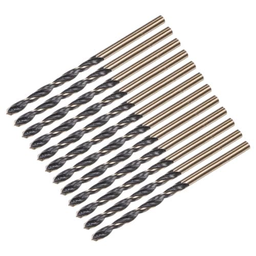 uxcell 12pcs Jobber Drill Bits 3mm (0.118") Black Nitride & Gold Titanium Coated M2 High Speed Steel (HSS) Twist Drill Bits for Stainless Steel Aluminum Alloy Metal