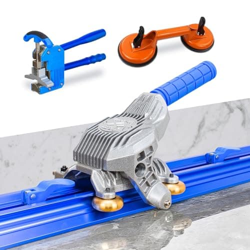 87-Inch Tile Cutter - Manual Cutting Tool for Large Format Ceramic Porcelain Tiles, Professional Porcelain Slab Cutting Machine with Double Rails Design and Glass Suction Cup